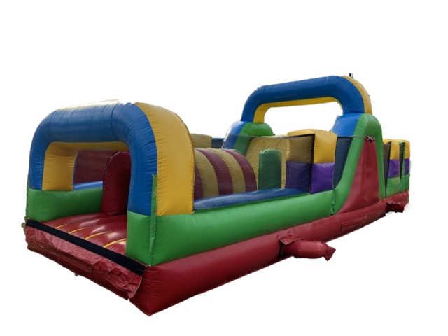 Used 30 foot retro inflatable obstacle course green red blue for sale NC