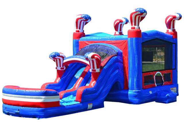Used American boxing themed inflatable bounce house and slide combo for sale