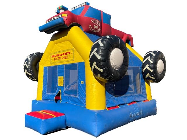Used monster truck themed commercial bounce house for sale