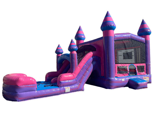 Used purple dual lane inflatable bounce house slide combo for sale in NC